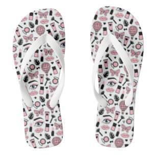 Makeup Sticker Pattern Teenslippers