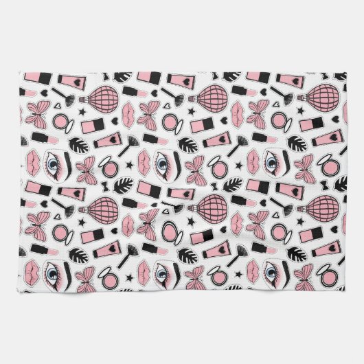 Makeup Sticker Pattern Theedoek (Horizontaal)