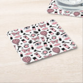 Makeup Sticker Pattern Vierkante Kartonnen Onderzetter (Schuin)