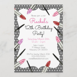 Makeup ThMET Birthday Party Invitation Kaart