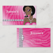 Makeup Visitekaartje African American Zebra roze (Voorkant / Achterkant)