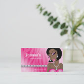 Makeup Visitekaartje African American Zebra roze (Staand voorkant)