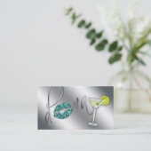 Makeup Visitekaartje Diva Blauwgroen Sparkle Marti (Staand voorkant)