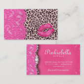 Makeup Visitekaartje Leopard Lace Pink (Voorkant / Achterkant)
