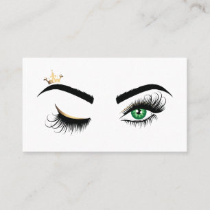 Makeup Wink Eye Green Beauty Salon Lash Extension Visitekaartje