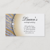 Makeup Zebra Carte de visite Sparkle Pink SG (Dos)