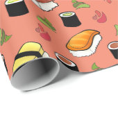 Maki en Nigiri Sushi met Wasabi en Ginger Wrapp Cadeaupapier (Rol Hoek)