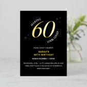 Making 60 ziet er goed 60ste verjaardag goud folie uitnodiging (Staand Voorkant)