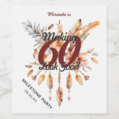 Making 60 ziet er goed Zestigste rustieke Boho ver Wijn Etiket (Enkel label)