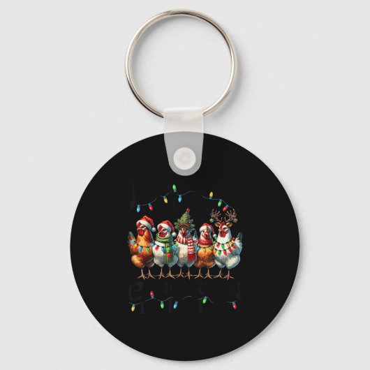 Making A List Chicken It Twice Christmas Xmas Chic Sleutelhanger (Voorkant)