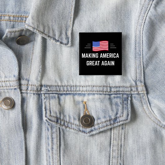 Making America Great Again Vierkante Button 5,1 Cm (In situ)