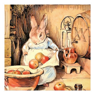 "Making Apple Cider" van Beatrix Potter Foto Afdruk