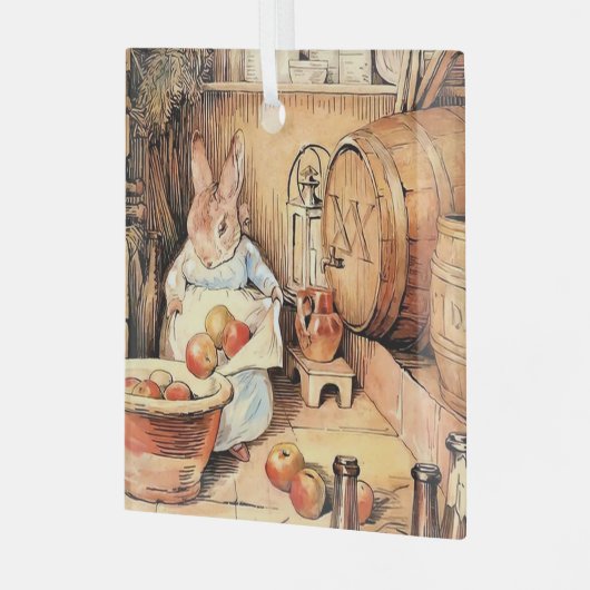 "Making Apple Cider" van Beatrix Potter Glas Ornament (Voorkant links)
