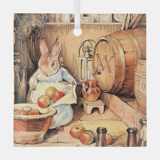 "Making Apple Cider" van Beatrix Potter Glas Ornament (Voorkant)