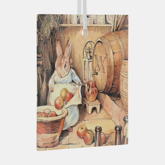 "Making Apple Cider" van Beatrix Potter Glas Ornament (Voorkant Rechts)