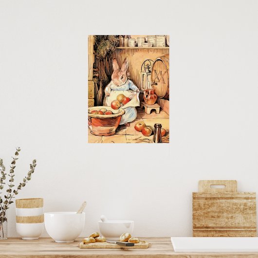 "Making Apple Cider" van Beatrix Potter Poster (Keuken)