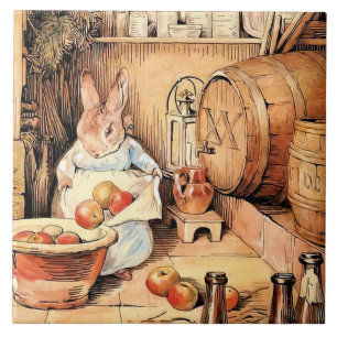 "Making Apple Cider" van Beatrix Potter Tegeltje