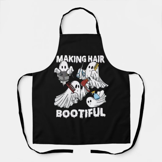 Making Hair Bootiful Grappige Enge Ghost Kapper Schort (Voorkant)