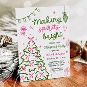 Making Spirit Bright Hand Drawn Christmas Party Kaart