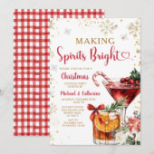Making Spirits Bright Christmas Cocktail party Kaart (Voorkant / Achterkant)