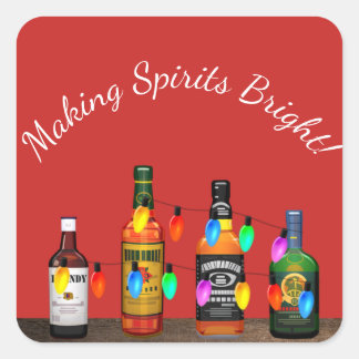 Making Spirits Bright Christmas Cocktails Vierkante Sticker