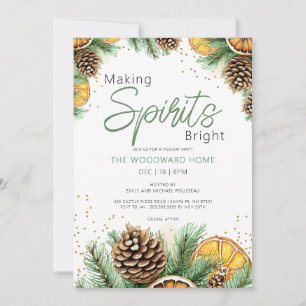 Making Spirits Bright Citrus Pine Holiday Party Kaart