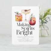 Making Spirits Bright Cocktail Christmas Party Kaart (Staand voorkant)