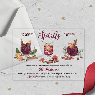 Making Spirits Bright Feestelijke Cocktailparty Acryl Uitnodigingen
