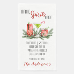 Making Spirits Bright Holiday Cocktail Party Servet