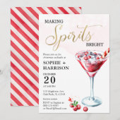 Making Spirits Bright kerstcocktail Party IV Kaart (Voorkant / Achterkant)