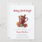 Making Spirits Bright Mulled Wine Christmas Party Kaart (Voorkant)