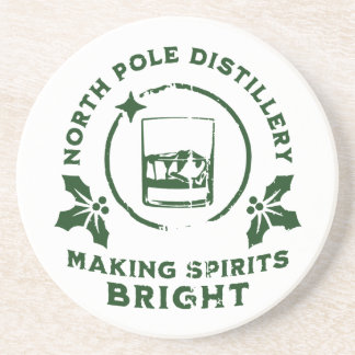 Making Spirits Bright North Pole Distillery Green Zandsteen Onderzetter