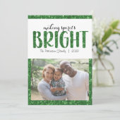 Making Spirits Bright Photo Groene Kerst Kaart (Staand voorkant)