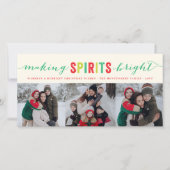Making Spirits Bright Typografie kerstfoto Feestdagenkaart (Voorkant)