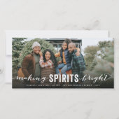 Making Spirits Bright Typografie kerstfoto Feestdagenkaart (Voorkant)