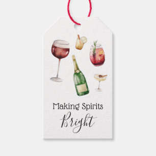 Making Spirits Bright Wine Gift Label Cadeaulabel