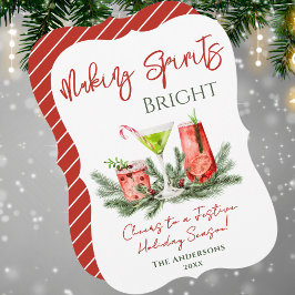 Making Spirits Bright Winter Cocktails Holiday Feestdagenkaart