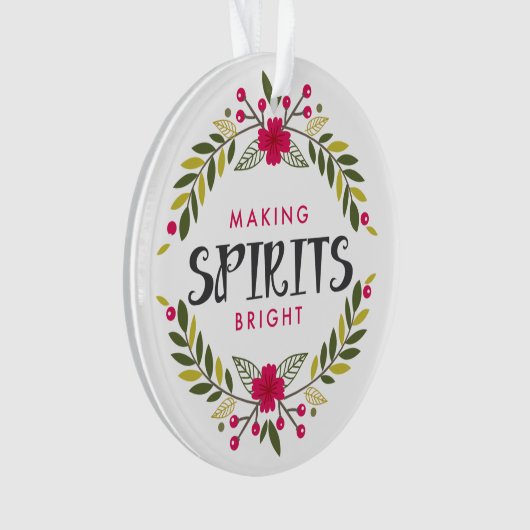 Making Spirits Bright Wreated Kerstannament Ornament (voorkant)