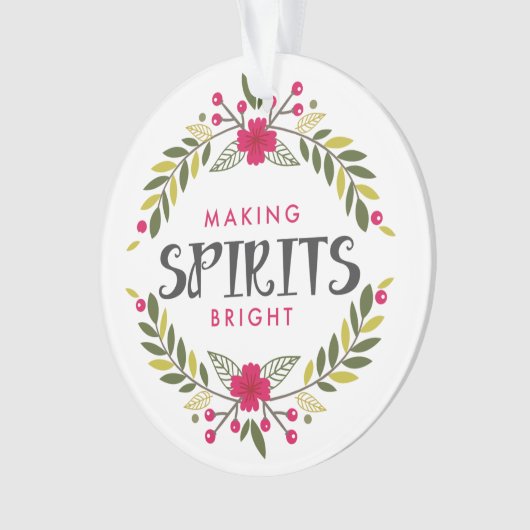Making Spirits Bright Wreated Kerstannament Ornament (voorkant)