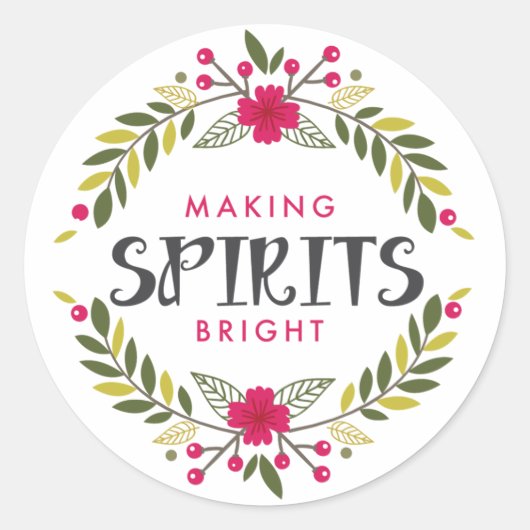 Making Spirits Bright Wreath Holiday Sticker (Voorkant)