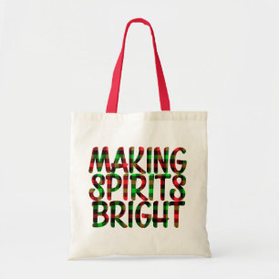 Making Spirits Heldere Buffalo met kerst Tote Bag