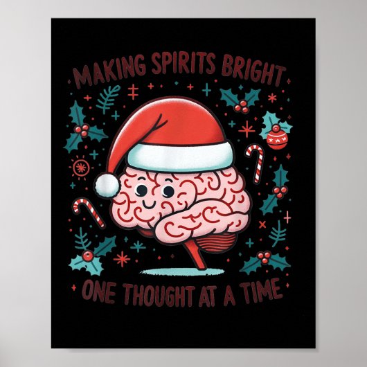 Making Srits Bright Funny Brain Christmas Mental H Poster (Voorkant)