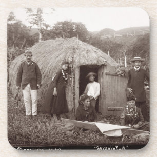 Making Tappa, een moederstof, c.1875 (sepia foto) Drankjes Onderzetter