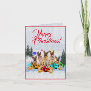 Makkelijk Aanpasbare Moppe Duitse Herder Kerstkaar Kaart