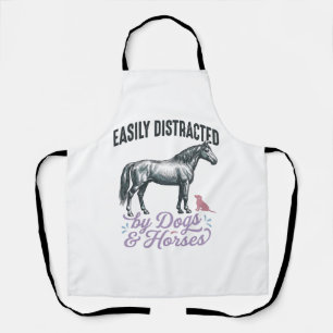 Makkelijk Afgeleid door Honden en Paarden Shirt On Schort