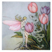 Makkelijk met Tulips Ceramic Tile Tegeltje (Voorkant)