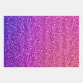 Makkelijk Paarse en Roze gradiënt Glitter Inpakpapier Vel (Voorkant 2)