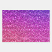 Makkelijk Paarse en Roze gradiënt Glitter Inpakpapier Vel (Voorkant)