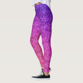Makkelijk Paarse en Roze gradiënt Glitter Leggings (Links)