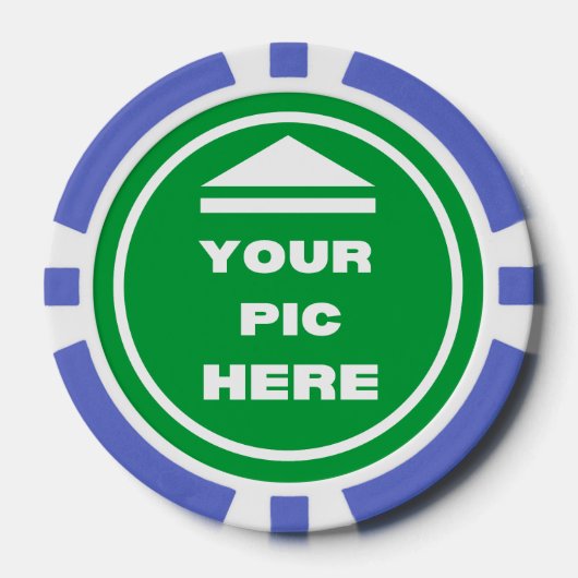 MAKKELIJK! Poker Chips - Blauw - Aangepast (Voorkant)